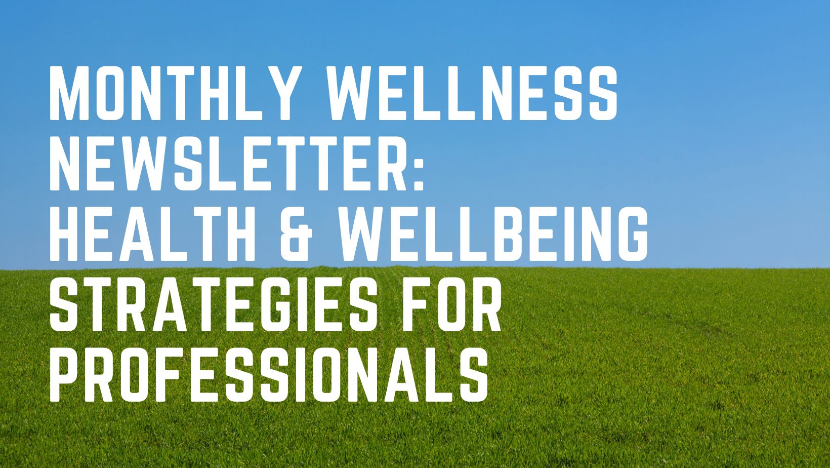 Monthly Wellness Newsletter: Health & Wellbeing Strategies for Professionals